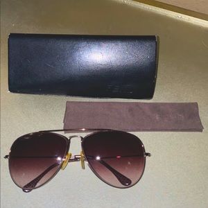 FENDI brown aviator pilot unisex sunglasses